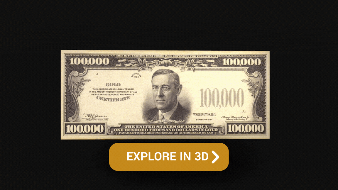 $100,000 Gold Certificate